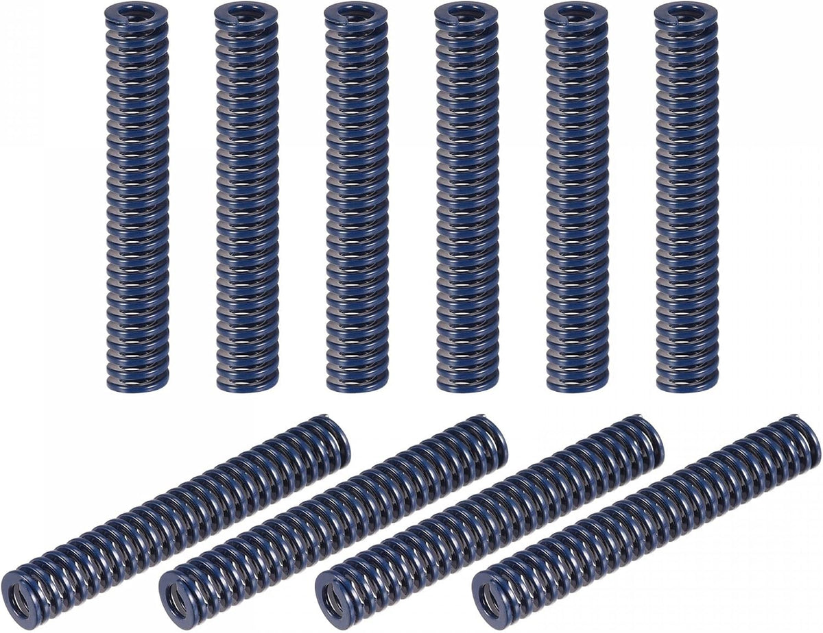 3D Printer Die Spring, 10pcs 8mm OD 50mm Long Spiral Stamping Light Load Compression Mould Die Springs for 3D Printer Electric Part, Blue