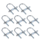 Round U-Bolts 8 Sets 1.34"(34mm) Inner Width 75mm Length Steel M6 with Nut, Plate, Washer