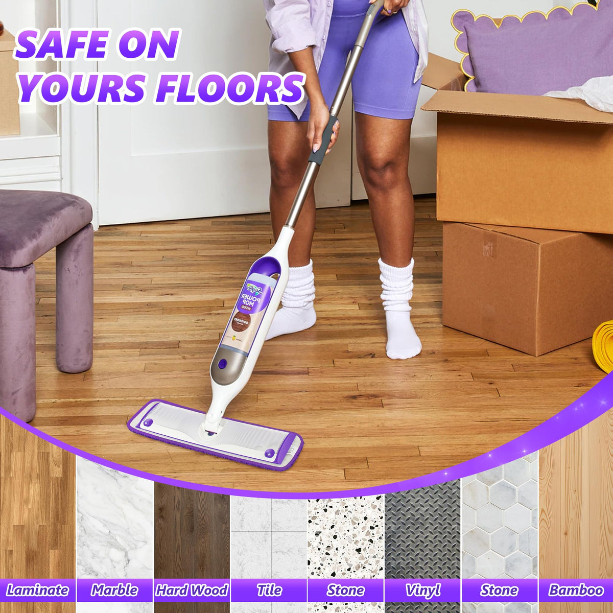 6 Pack Panni Spazzola Microfibra Riutilizzabili per Swiffer PowerMop: Ricariche PowerMop