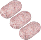 300g/ 10.6oz Cotton Sparkle Yarn, 3 Skeins Soft Crochet Yarns for Beginner Knitting Crafting Pink