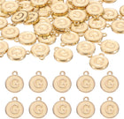 LinkMejor 52pcs Letter Charm, Enamel Letter Pendants, Alphabet g Pendants Double Sided Beads Charm for DIY Bracelet Necklace Pendants Earring Jewelry, Champagne Gold