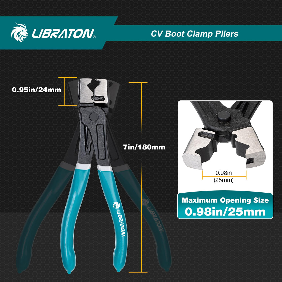 LänkMejor CV-fästdon Clamptool, Spring Clamp Pincettor, CV-fästdon Clamptool, 7"