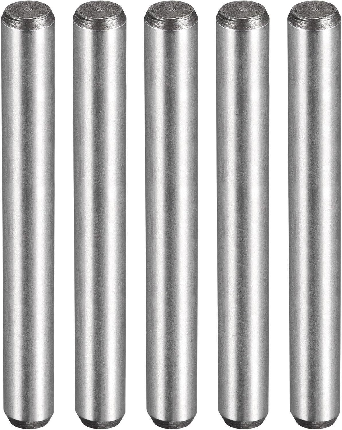 1/4-Inch x 2-Inch Dowel Pins, Heat Treated Alloy Steel for Extra Hardness, Bright Finish and Accurate Alignment 5pcs