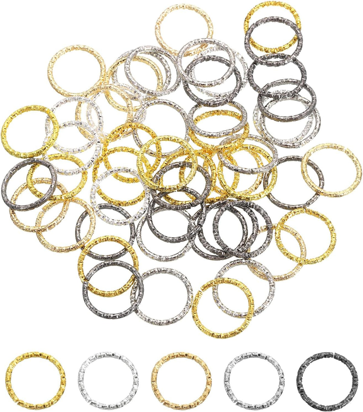 50Pcs Open Jump Rings, 18mm Twisted O-Ring Connectors for DIY Crafts Bracelet Necklaces Jewelry Making, Multi Color