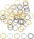 50Pcs Open Jump Rings, 18mm Twisted O-Ring Connectors for DIY Crafts Bracelet Necklaces Jewelry Making, Multi Color