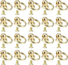 LinkMejor 0.5-inch Round Head Rivets Button Stud Screw Back Zinc Alloy Pull Ring Rivets for Leather Craft Gold Tone 20 Pcs