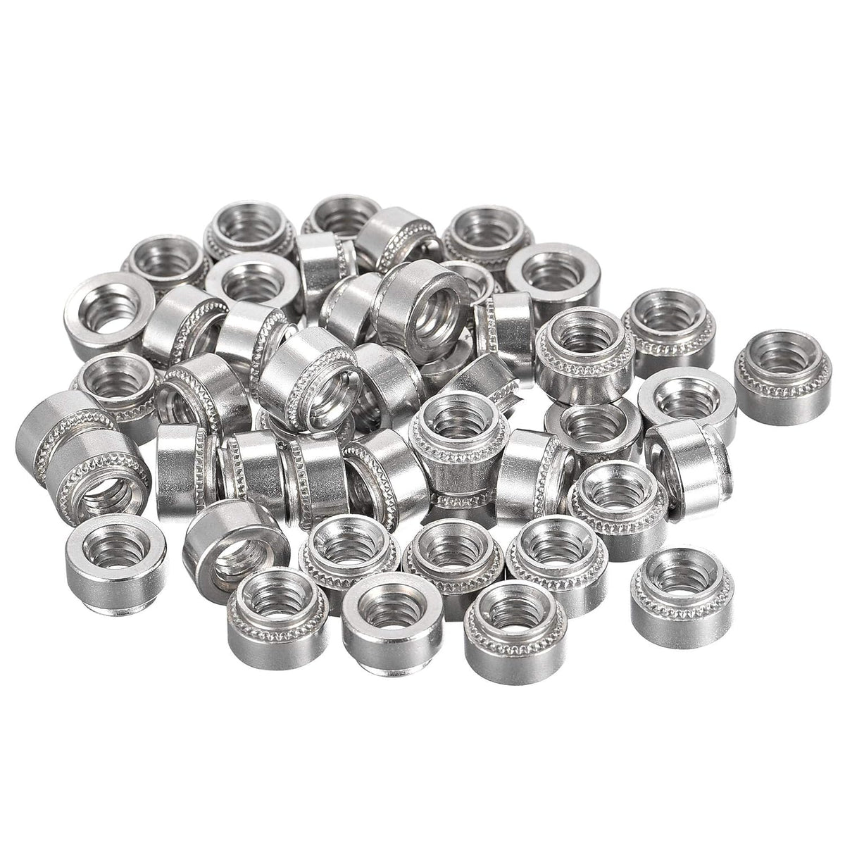 Self -Clinching Nuts,1/4-20 x 0.22-Inch Stainless Steel Rivet Nut Round Head Steel Metal Sheet Mounting Hardware Fastener 50pcs