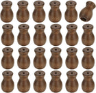 24Pcs Cord Knobs, Wood Cord Tassel Drops Pull End Pendant Hanging Ball Pulls for Window Blinds Shade Curtain Craft, Brown Cylinder