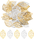 Hollow Leaf Ornaments Pendant, Metal Hollow Tree Leaves Decoration Crafts for Making DIY Earring Necklace Hairpin Clip Clothing Crafts