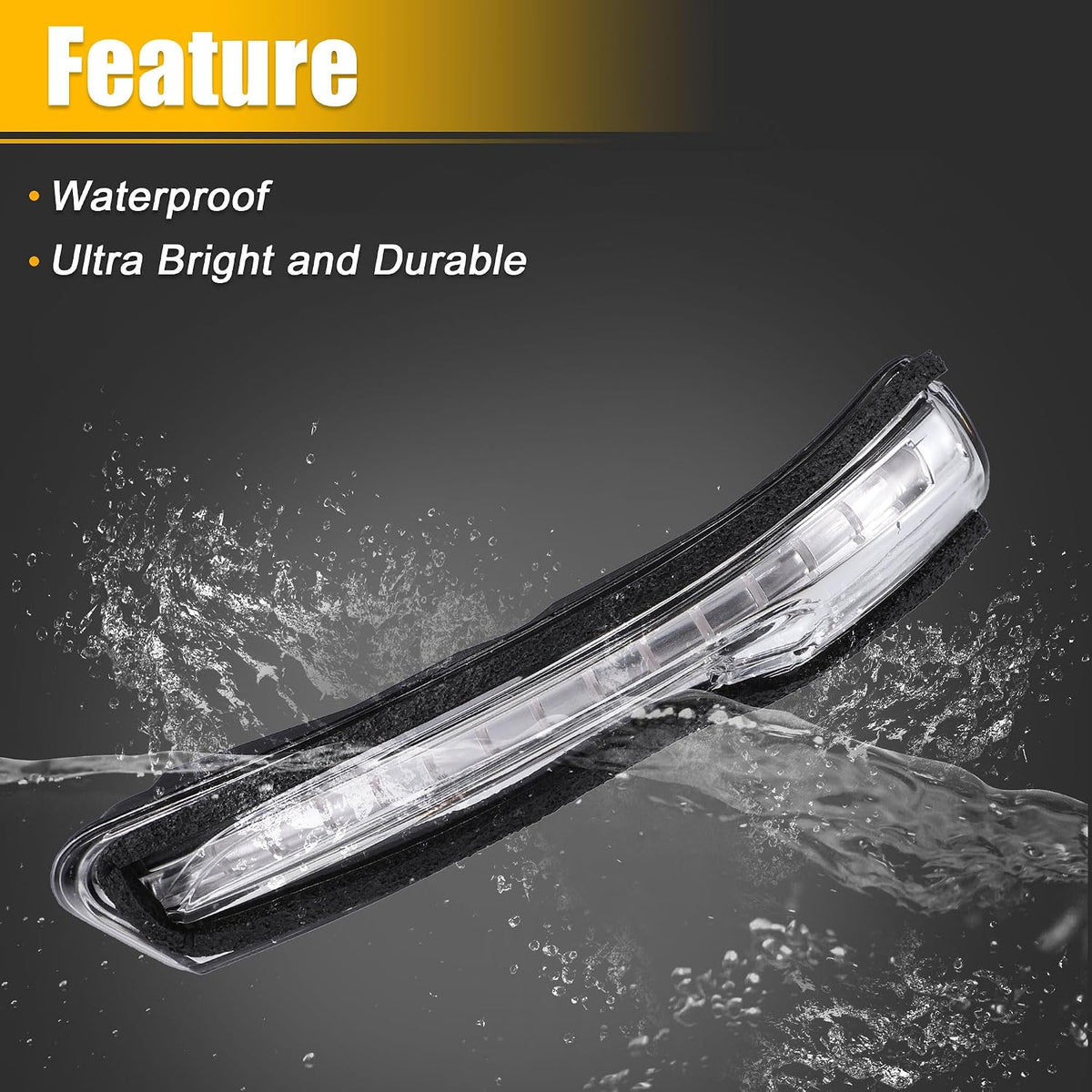 1 Pair Miroir de Vue Arrière Lumière Indicateur de Signal de Virage Jaune LED No.87614A7000/87624A7000 Gauche Droite pour Kia Forte Forte5 EX LX S 2014-2018