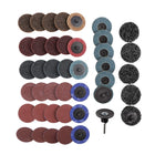 42 Pcs 2" Sanding Discs Nylon Roll Lock Surface Coarse Medium Fine Grit