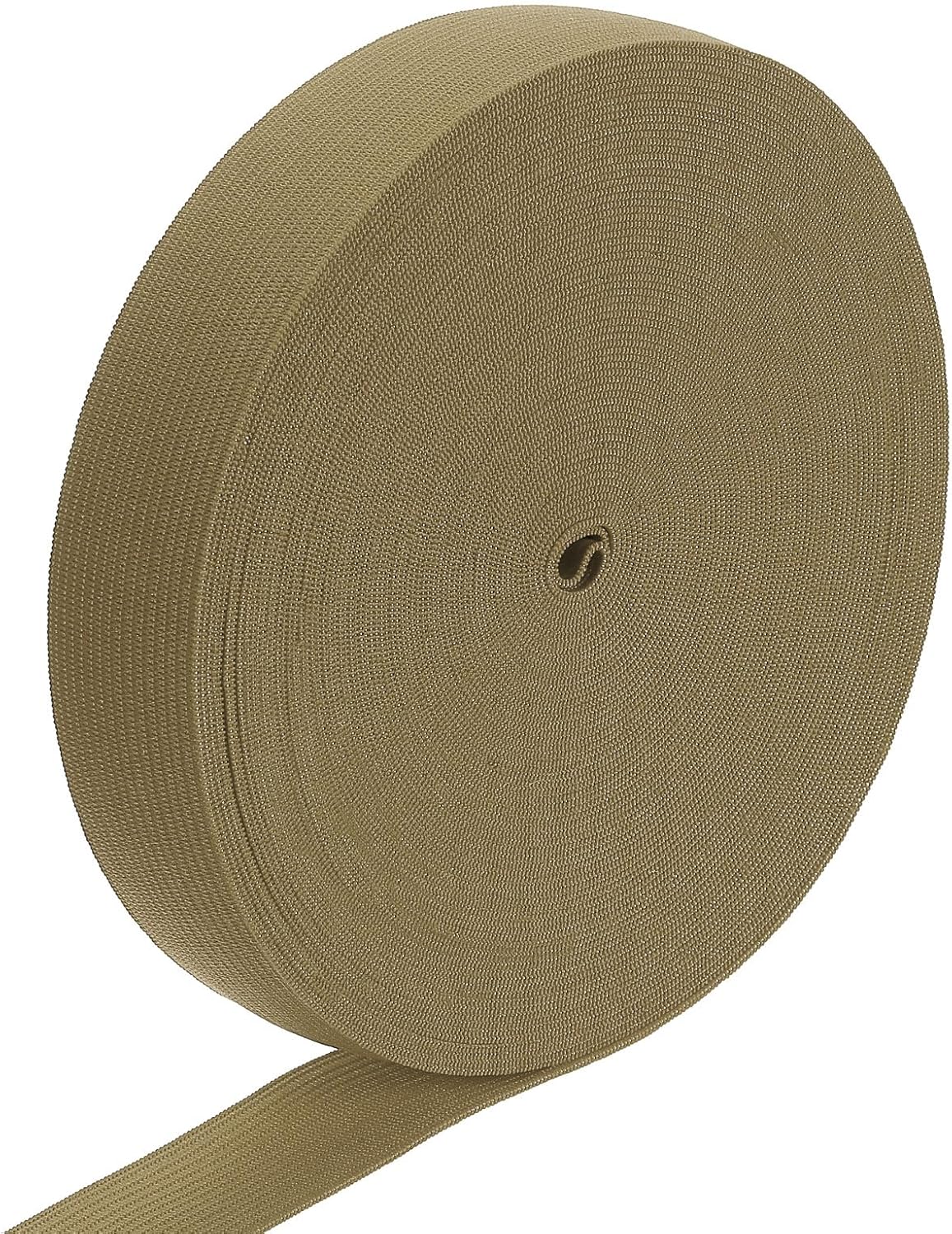 LinkMejor Elastic Band, 1" x 15 Yard Stretch Knit Elastic Bands Fabric Elastic Band for Sewing, Wigs, Waistband, Pants, Craft DIY (Ochre Brown)