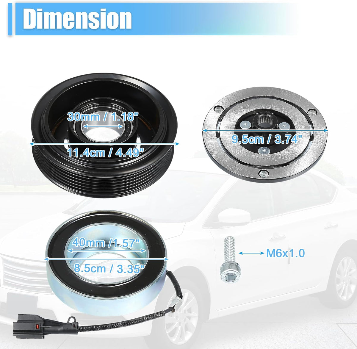 AC Compressor Clutch Set แทนที่ Subaru Impreza 2012-2016 A/C Clutch ซ่อมตั้งตารง