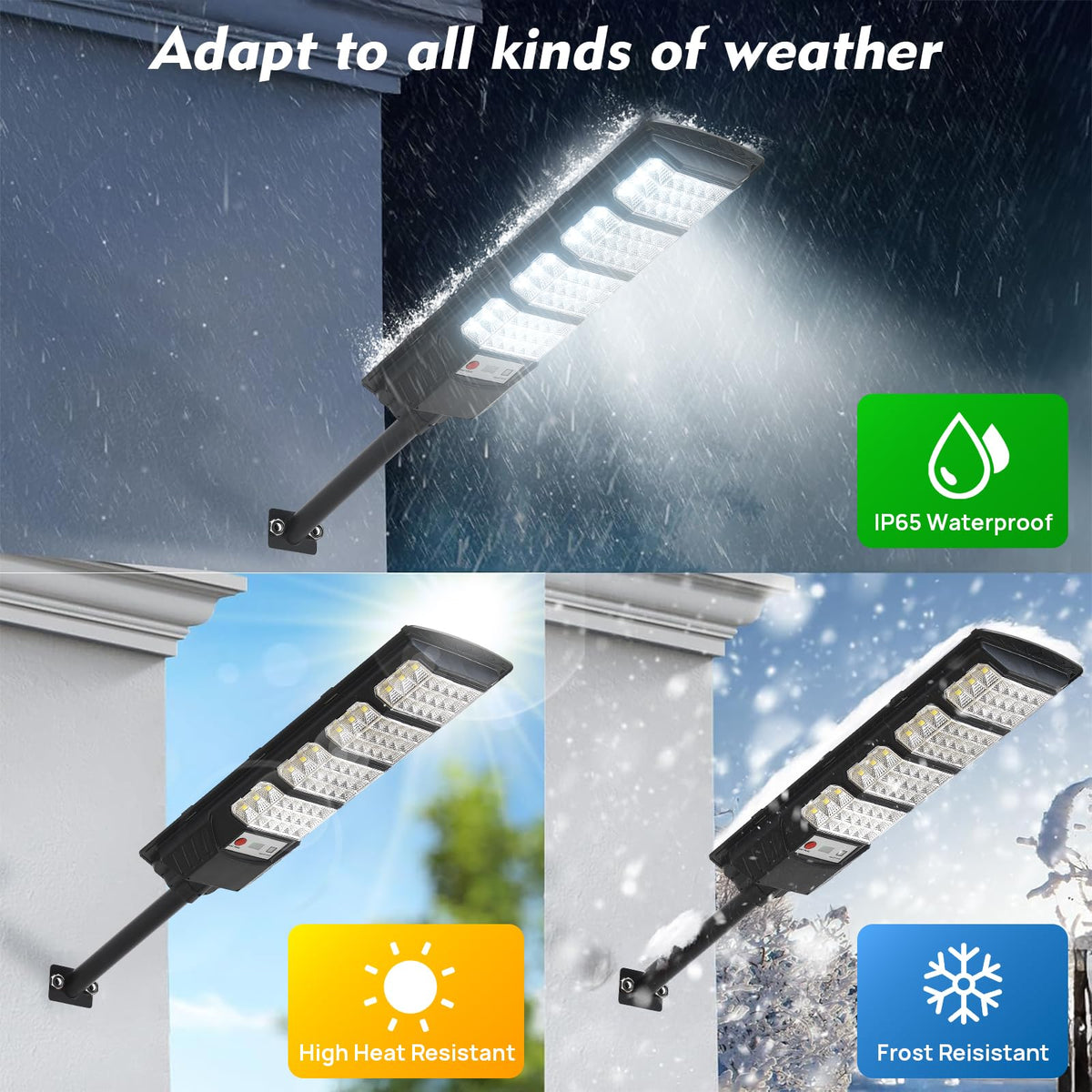 LinkMejor 2 Pack Solar Street Lights Outdoor Waterproof with Motion Sensor