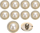 10Pcs 18mm Round Resin Vintage Clothes Sewing Button Metal Coat Pearl Buttons Craft Accessories for Garment Decoration Crafts DIY Project