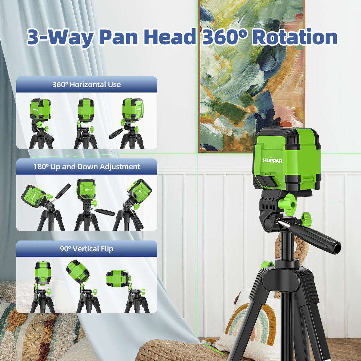 LinkMejor 60-Inch Greutate Redusă Tripod Portabil Reglabil Nivel Laser Tripod