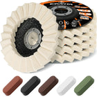 LinkMejor 10PCS KIT Disc Polishing Felting 4-1/2" Roda Buffing
