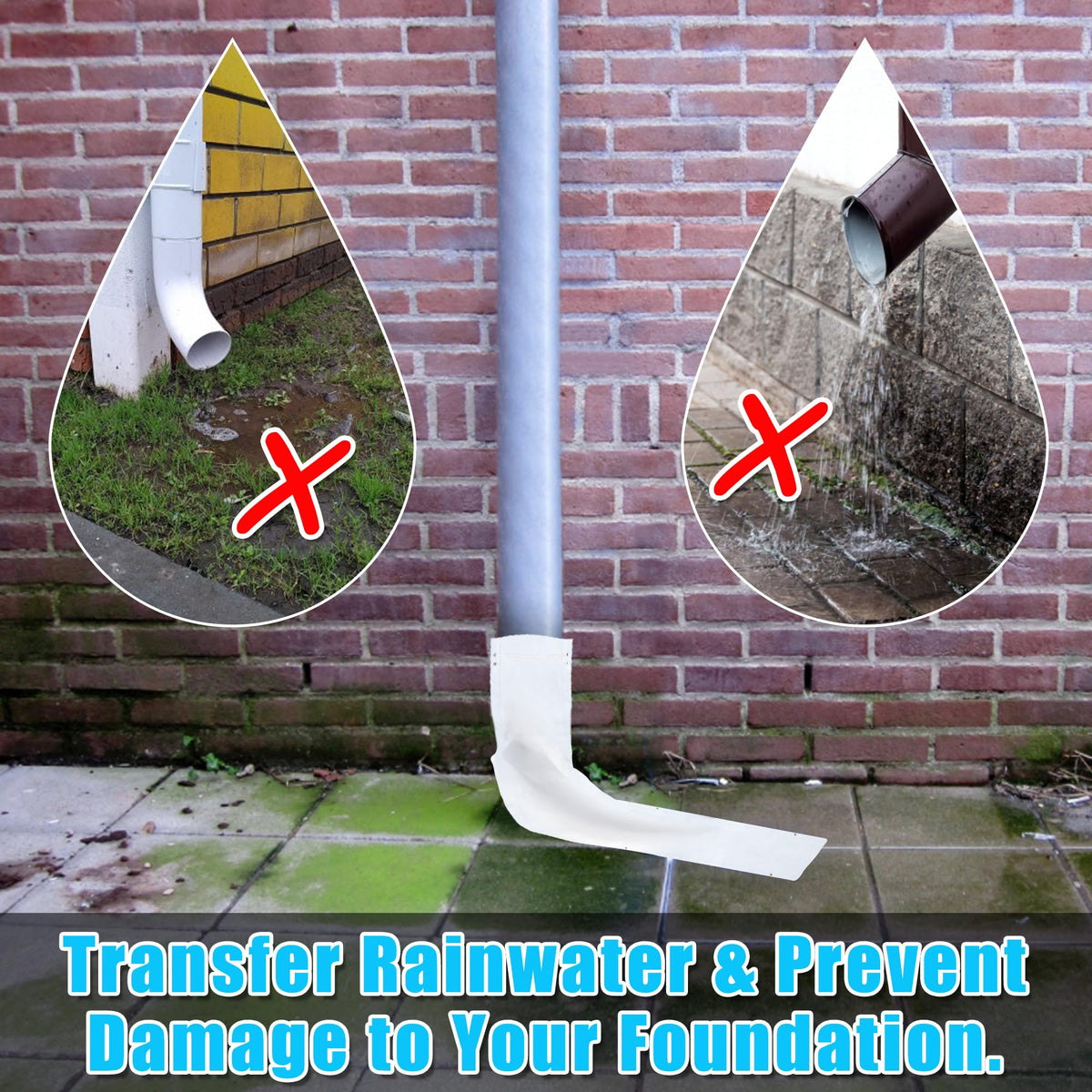 1 Pack Gutter Downspout Extensions, Flexible Drain Away Downspout Extender