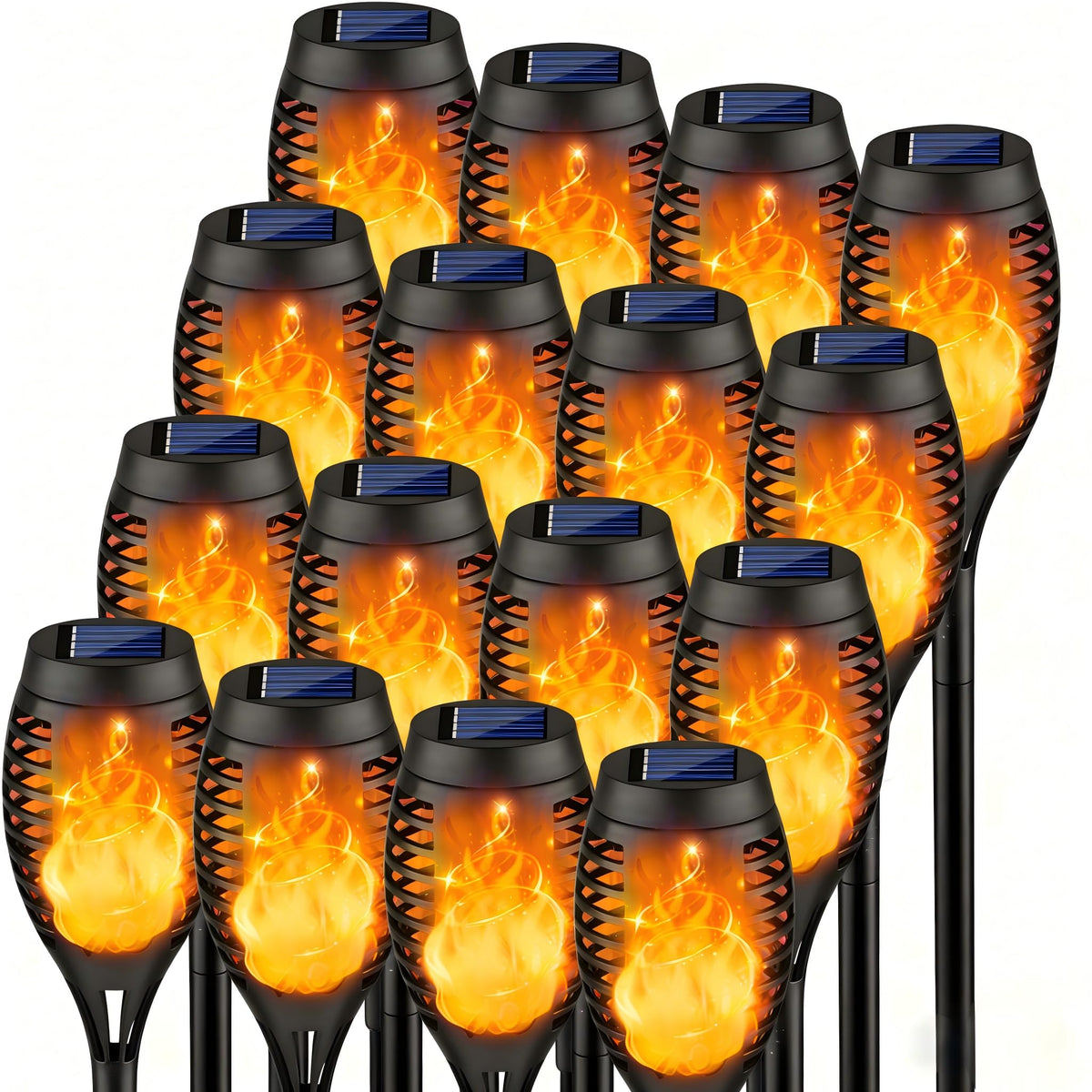 16Pack Luci da Esterno Solari a Torcia con Fiamma Scintillante Luci Solari Impermeabili