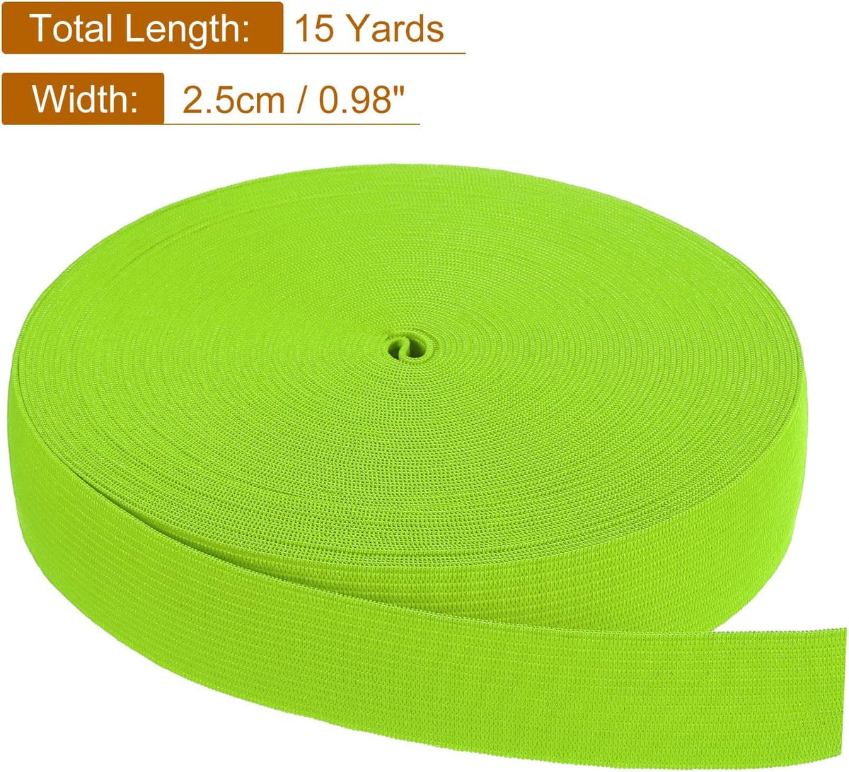 LinkMejor Elastic Band, 1" x 15 Yard Stretch Knit Elastic Bands Fabric Elastic Band for Sewing, Wigs, Waistband, Pants, Craft DIY (Light Green)