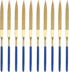 Diamond Needle File Set 3mm x 140mm, Flat Point Files Titanium Coated Tools for Metal Wood Stone Glass, 10pcs