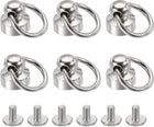 LinkMejor 9x9.3mm Pull Ring Rivets Studs Round Head for DIY Brass Silver Tone 6pcs