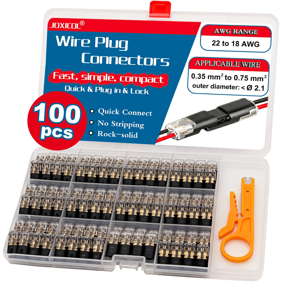 LinkMejor 100PCS kaksoisjohdinliitäntä nopea johdinliitäntä