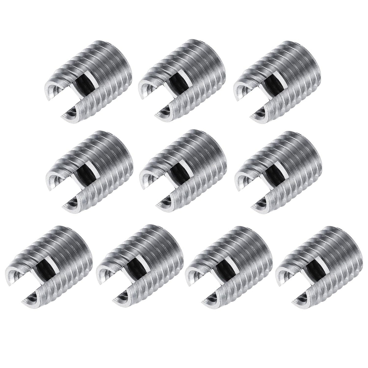 Self Tapping Threaded Inserts M8 M12x15mm Carbon Steel Repairing Nuts 10pcs
