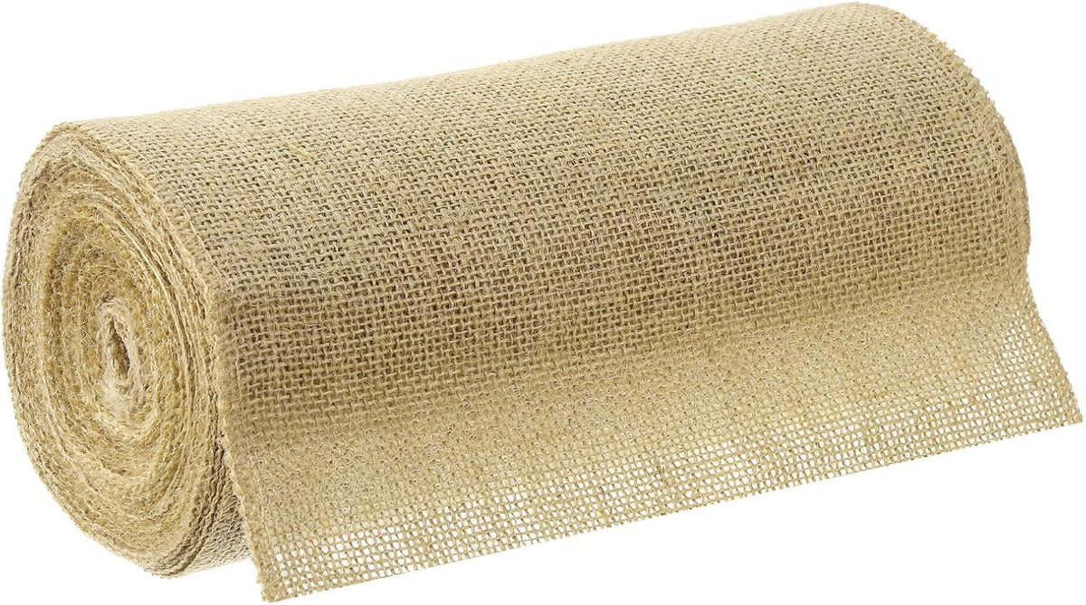 10 Yards Natural Burlap Ribbon, 10 inch Jute Burlap Wired Ribbon Rustic Ribbon for DIY Sewing Crafts Gift Wrapping Home Decor