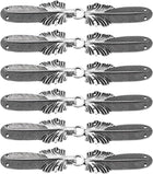 Cloak Clasp 6 Pairs Feather Vintage Cape Clasps Sew on Hooks and Eyes Sweater Shawl Cardigan Collar Fasteners Buckles for Clothing(Silver)