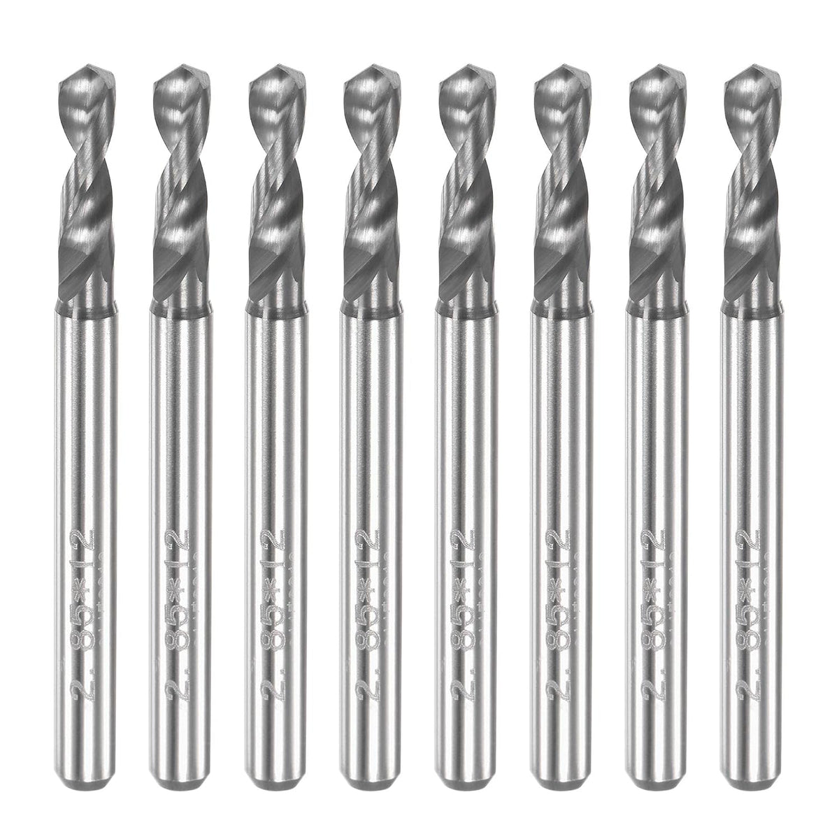 PCB Drill Bits 2.85mm Tungsten Carbide Spiral Flute Jewelry CNC Engraving Print Circuit Board Micro Drill Bits 1/8" Shank 8pcs