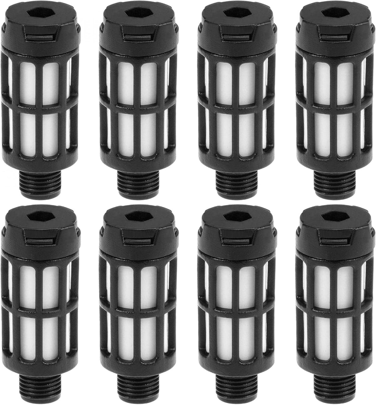 Plastic Pneumatic Muffler Exhaust Air Line Silencer 1/8 PT Black, 8pcs