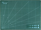 A4 Self-Healing Cutting Mat, 12" x 9" Non-Slip Double Sided with Grid PVC Desk Mat for DIY, Crafting, Model Building Rotary Cutting Board Green