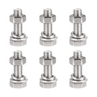 M6 x 20mm Hex Head Screws Bolts, Nuts, Flat & Lock Washers Kits, 304 Stainless Steel Fully Thread Hexagon Bolts 6 Sets