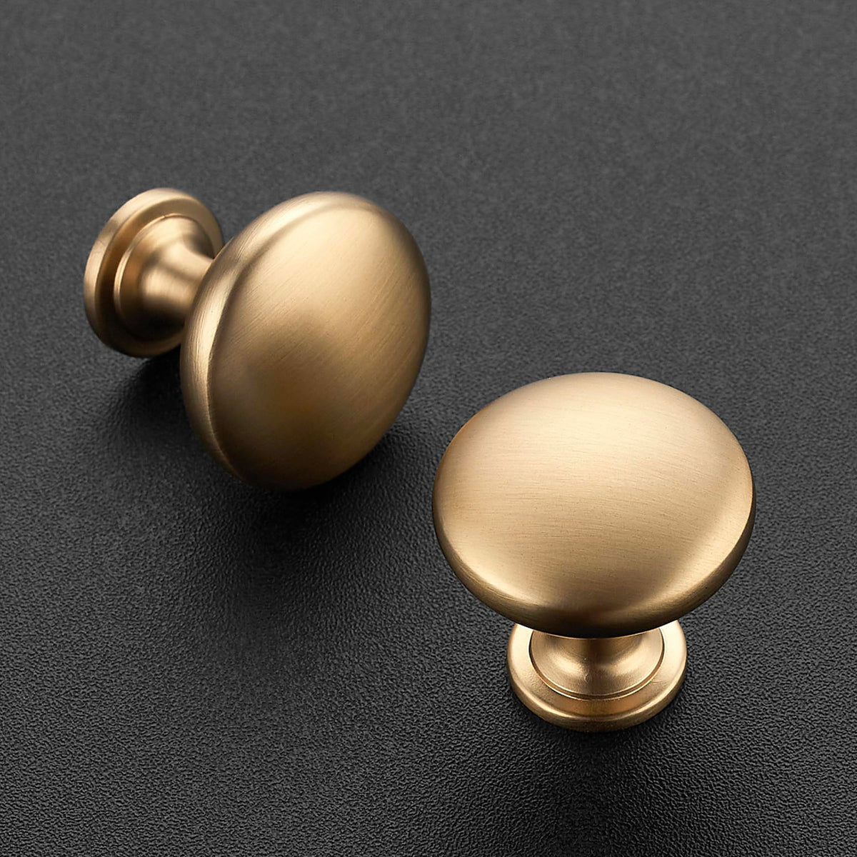 LinkMejor Champagne Bronze Cabinet Knobs Solid Knobs 1-1/6 Inch 25 Pack