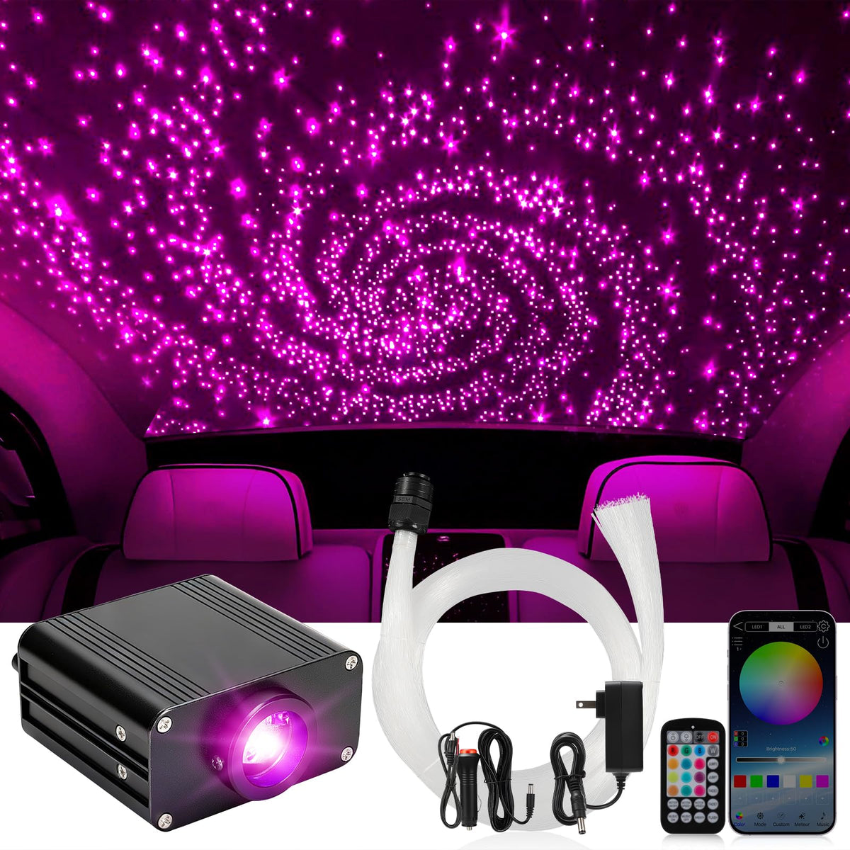 Starlight Headlight Kit, Twinkle โฟทอร์ ออปติก สตาร์แลมป์ กับ APP