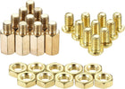 M4 Hex Brass Standoff Spacer 10mm+4mm Male-Female Threaded Pillar Screw Nut Kit for PCB Motherboard Computer Circuit Board, 20 Sets