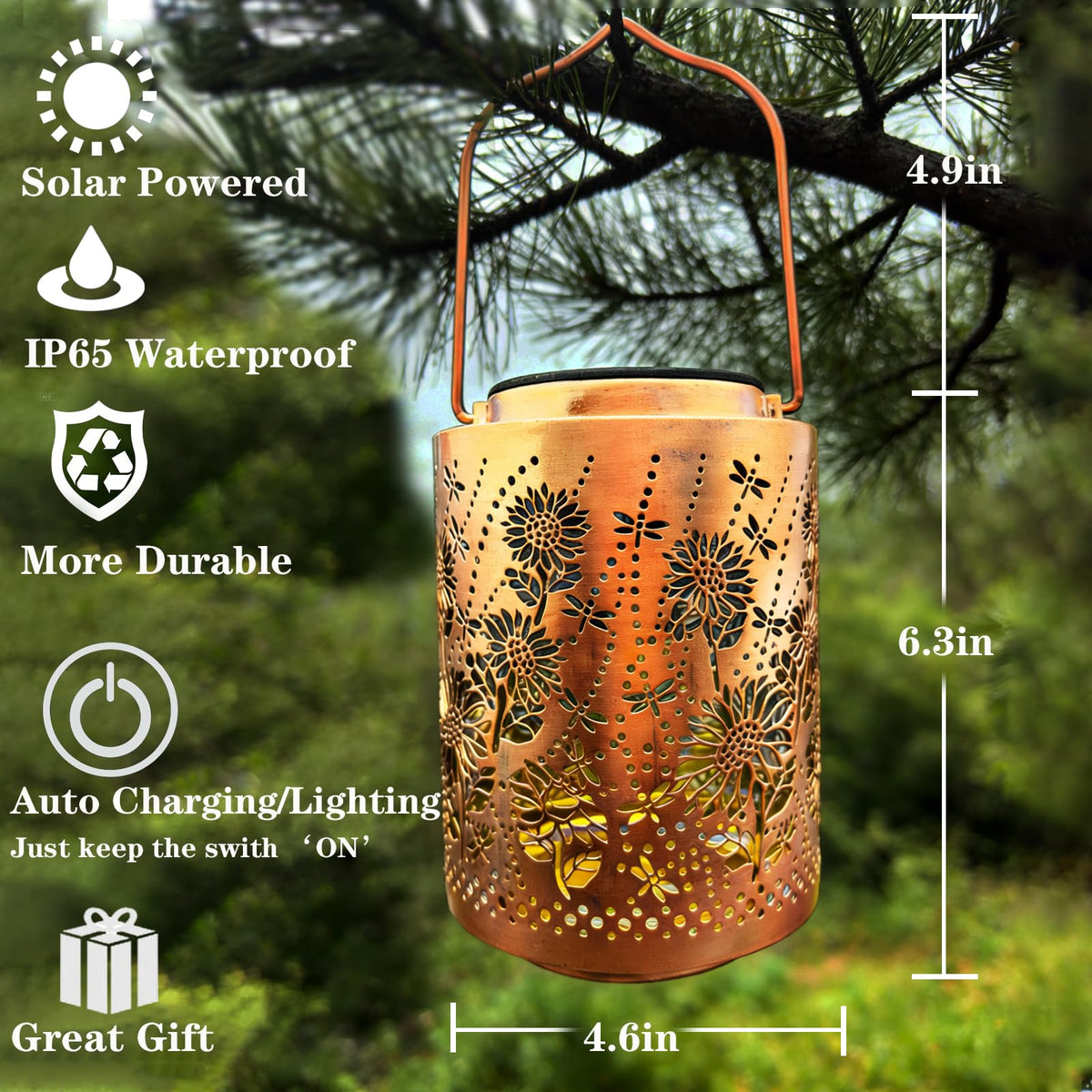 LinkMejor Lanterne Solari Outdoor Impermeabili Girasole Libellula
