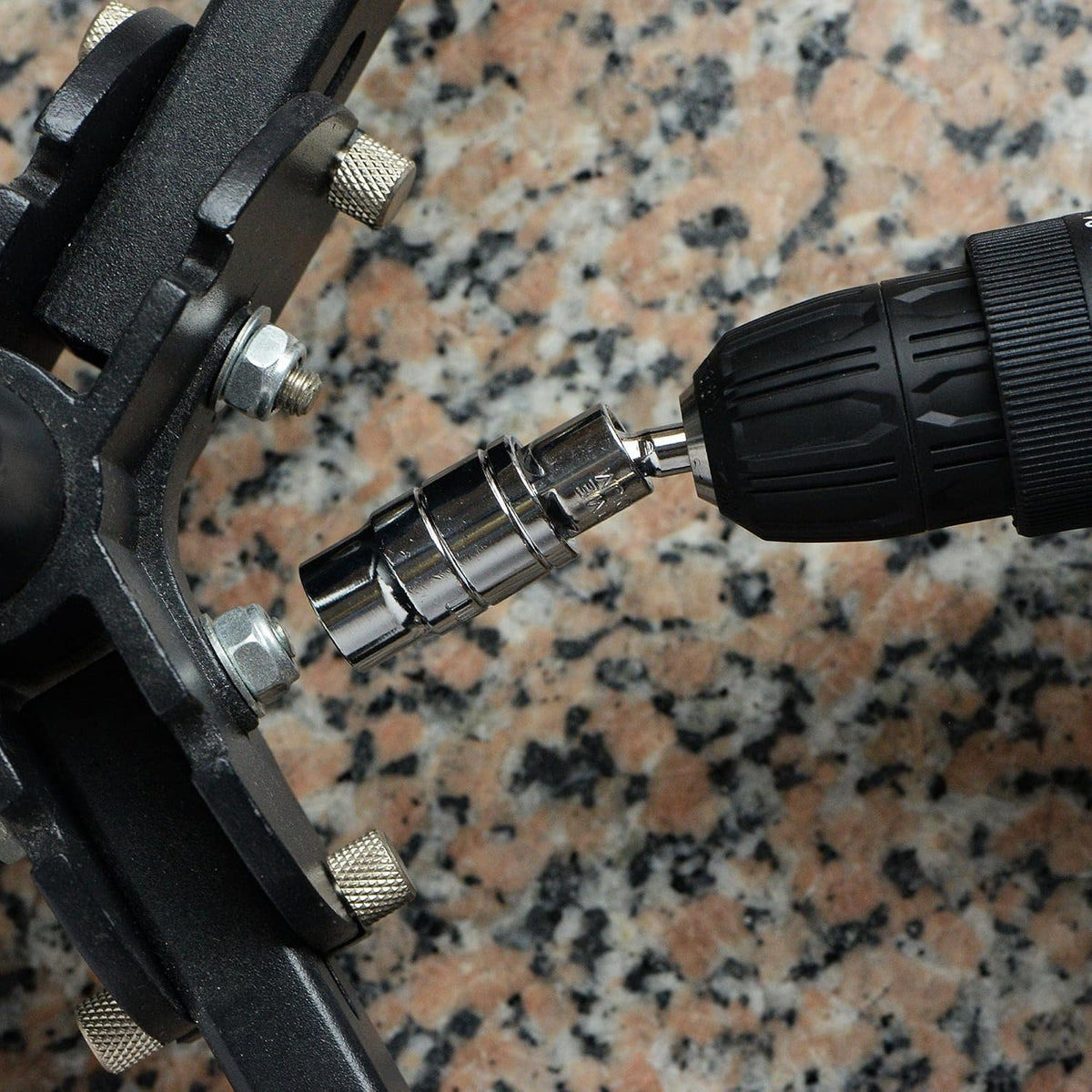 Stecker-Zubehör-Set, 14mm flaches Steckgelenk 360° drehbarer Sechskantgriff Schlagbohrer Adapter Universalgelenke mit 1/4" Antrieb