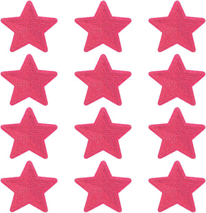 12Pcs Sequin Star Iron on Patches 9x9cm(3.55x3.55) Appliques Embroidery Star Patches for Clothing Bags Jackets Jeans Hats Accessory Craft Rose Red