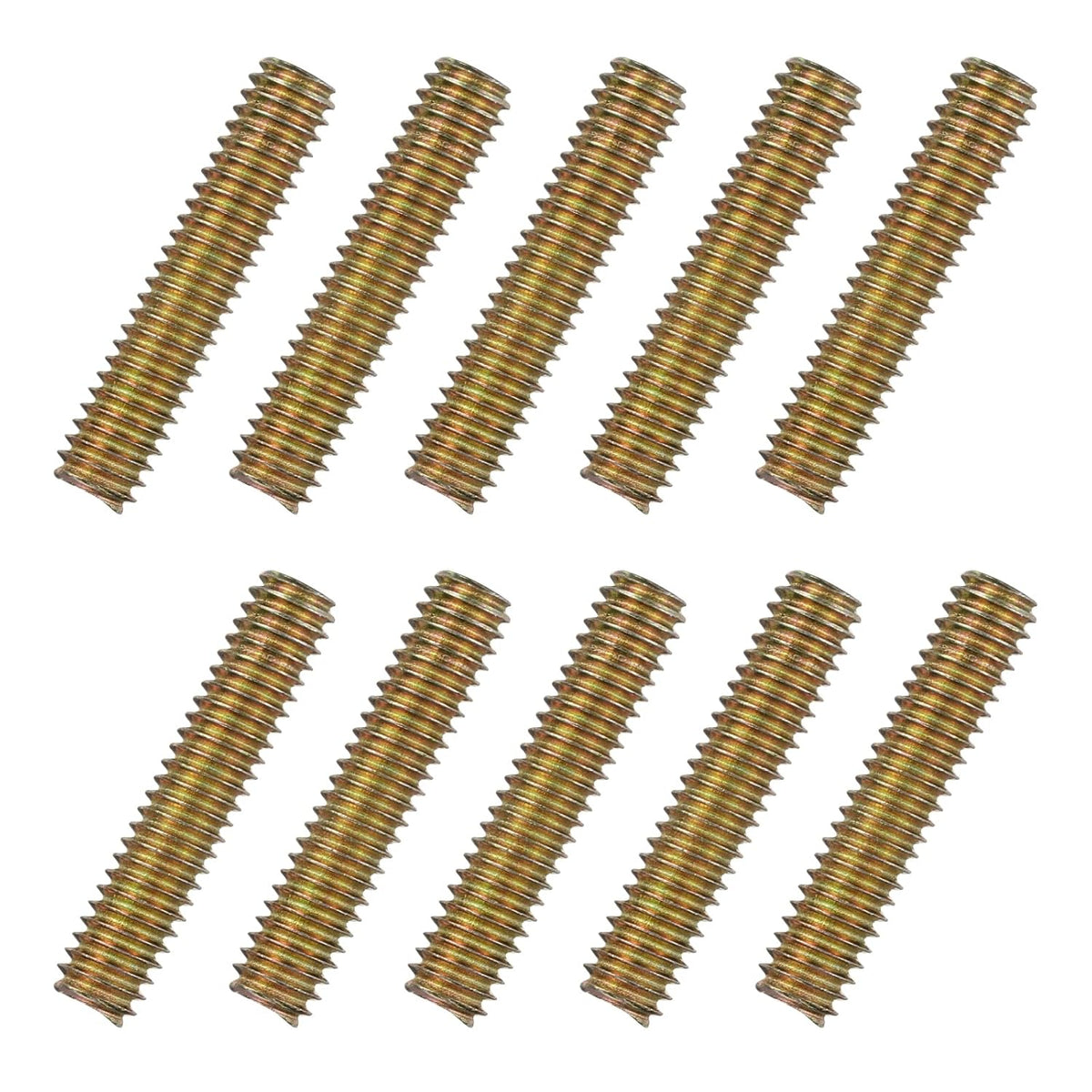 10pcs Fully Threaded Rods 5/16x1-1/2 All Thread Studs Long Threaded Screw Carbon Steel for Furniture Garden Railing Mounting Assembly Fastening Frame Connection Colorful Zinc
