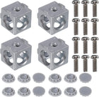 4Set 20x20x20mm 3-Way Corner Bracket Cube, Aluminum Alloy Block for 3030 Series Aluminum Extrusion Profile with Screws