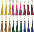 18pcs PU Leather Tassels, 5.9 Inch Keychain Tassel Charm with Lobster Swivel for Jewelry Making, Handbag, DIY Crafts, (6 Colors Mixed)