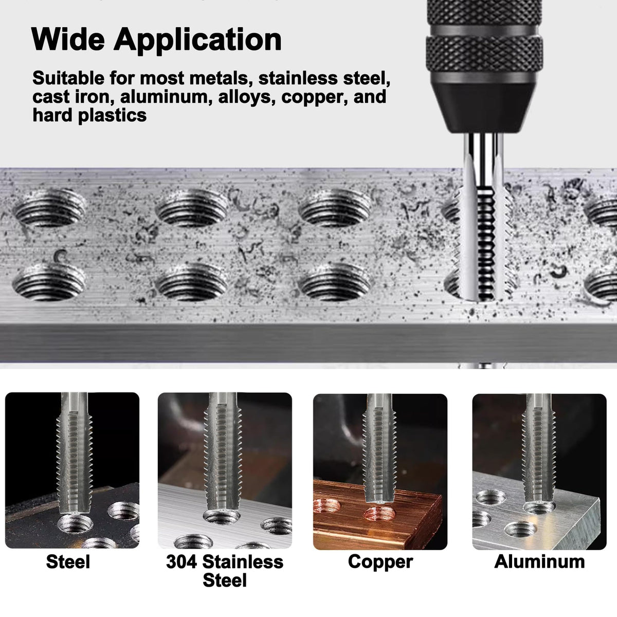 قطع تثبيت 1/4 "-20 UNC وقطع تثبيت #7 مع مجموعة تثبيت ومجرفة HSS M2