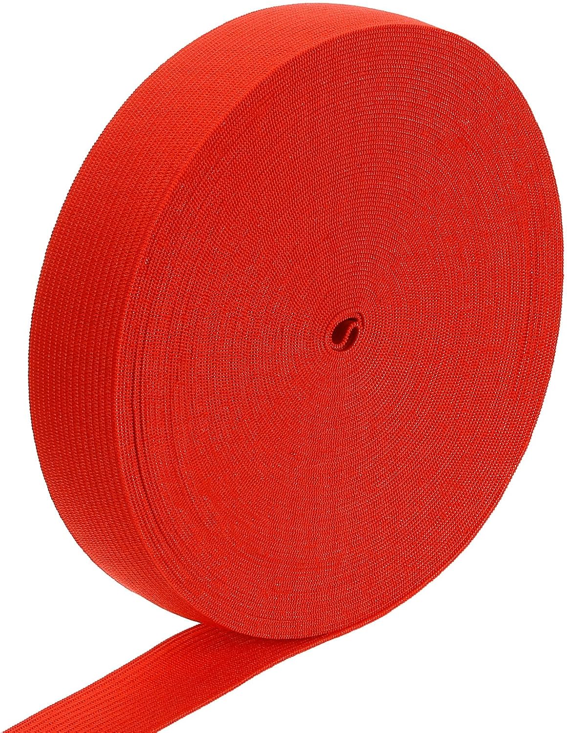 LinkMejor Elastic Band, 1" x 15 Yard Stretch Knit Elastic Bands Fabric Elastic Band for Sewing, Wigs, Waistband, Pants, Craft DIY (Bright Red)