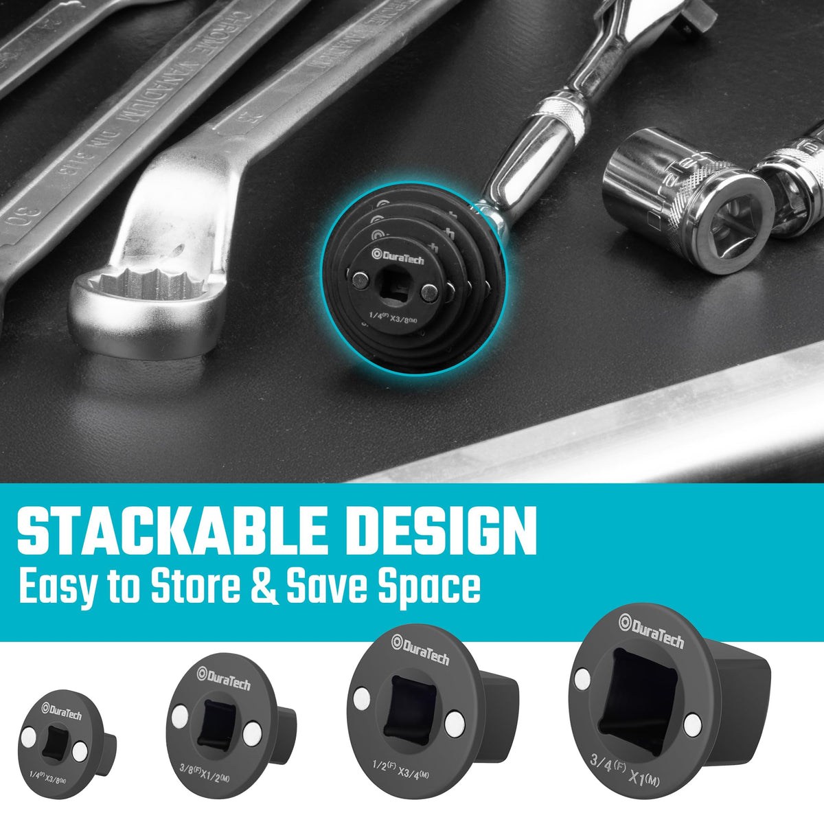 Set di adattatori per giunti a impatto a basso profilo LinkMejor, 4 pezzi, design magnetico
