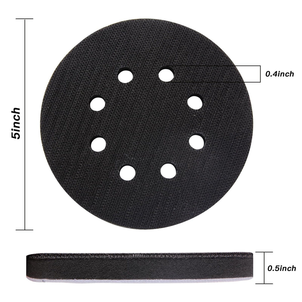 LinkMejor 6 Unids 5 Pulgadas 8 Orificios Pads de Afinado de Espuma, Pads de Interfaz de Densidad Suave, Cojín de Espuma de Ganchos y Ojales para Reemplazo de Soporte de Afinado de Orbital