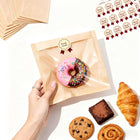 Cookie Bags with Window for Bakery, 100 Pack 7.1x7.5" Heat Seal Cookie Packaging Sleeves with Seal Sticker, Paper Treat Bag for Individual Bake Sale, Home Baked Brownie, Sandwich, Bread
