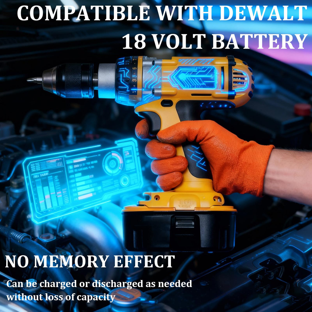 Erweiterter 18V Ersatz-Akku für Dewalt 18V XRP Werkzeuge 2-Pack
