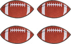 4 Pcs Football Iron on Patches, 1.7" x 3.1" Rugby Sew on Patches Embroidered Appliques for Clothing Decoration Backpack, Jean Hat, Brown